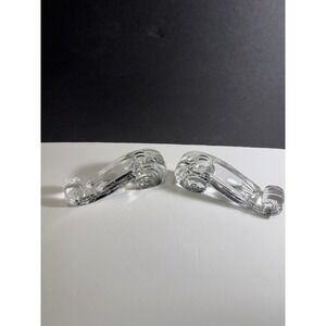 Lenox Crystal Glass ROYAL SCROLL  Clear Double Candlestick Holder Set Of 2